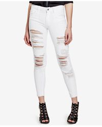 Guess Ripped Optic White Wash Skinny Jeans in White | Lyst Guess Ripped Optic White Wash Skinny Jeans in White | Lyst